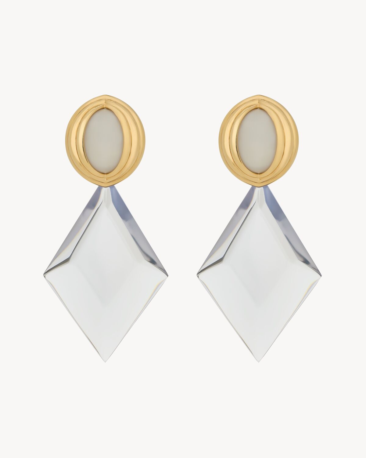 pyramid earrings in resin and metal