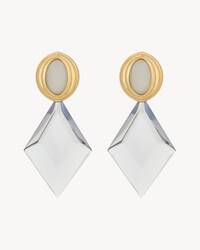 pyramid earrings in resin and metal