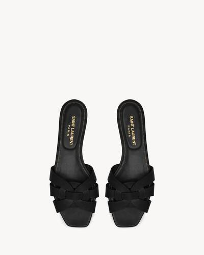 ★Saint Laurent★ Tribute Flat Mule Amber 571952BDA002206 57 Saint Laurent Tribute Mules in Smooth Leather | Saks Fifth