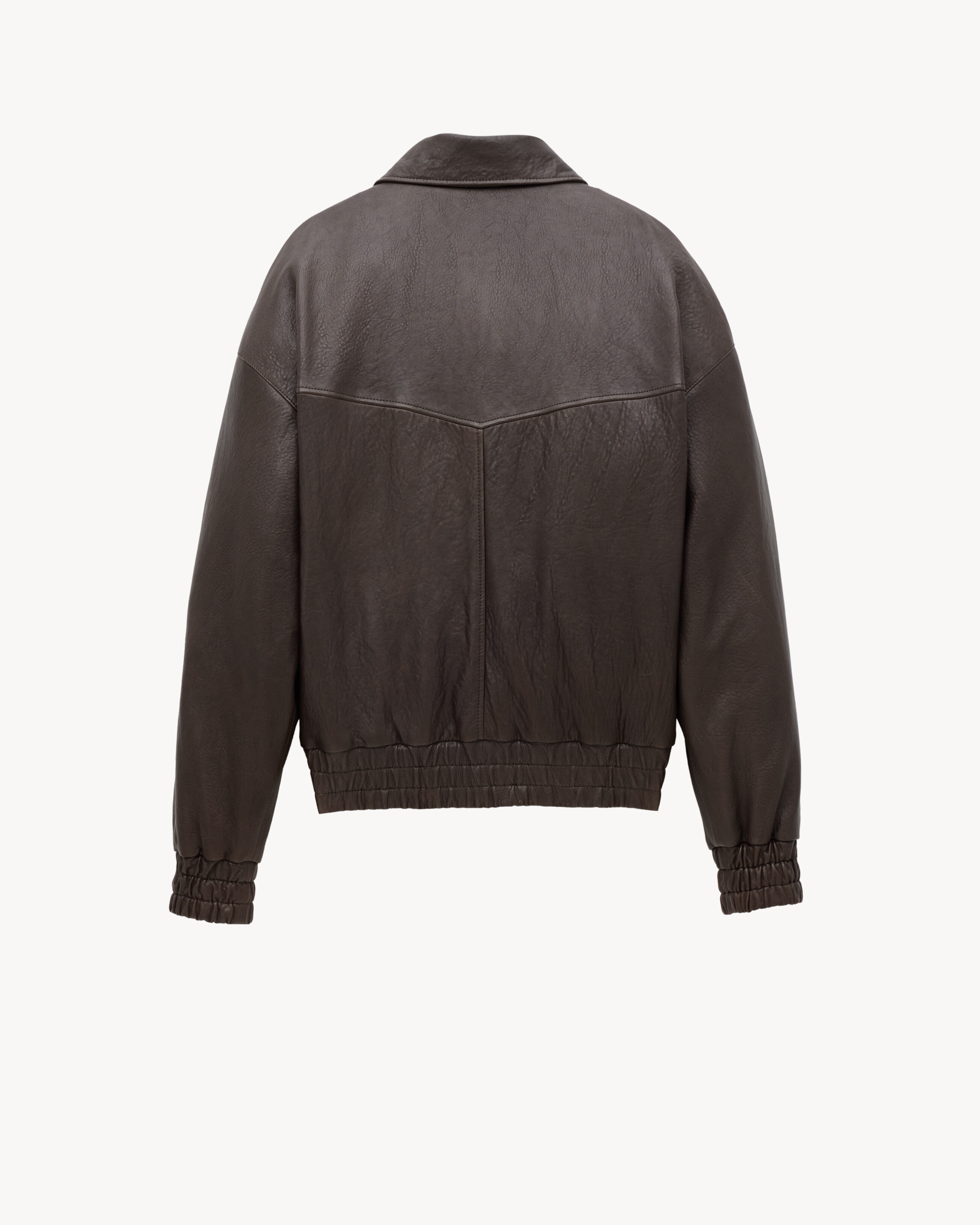 jaqueta bomber Saint Laurent em couro de cordeiro bubbled