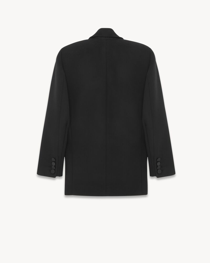 Oversized tuxedo peacoat in wool | Saint Laurent | YSL.com