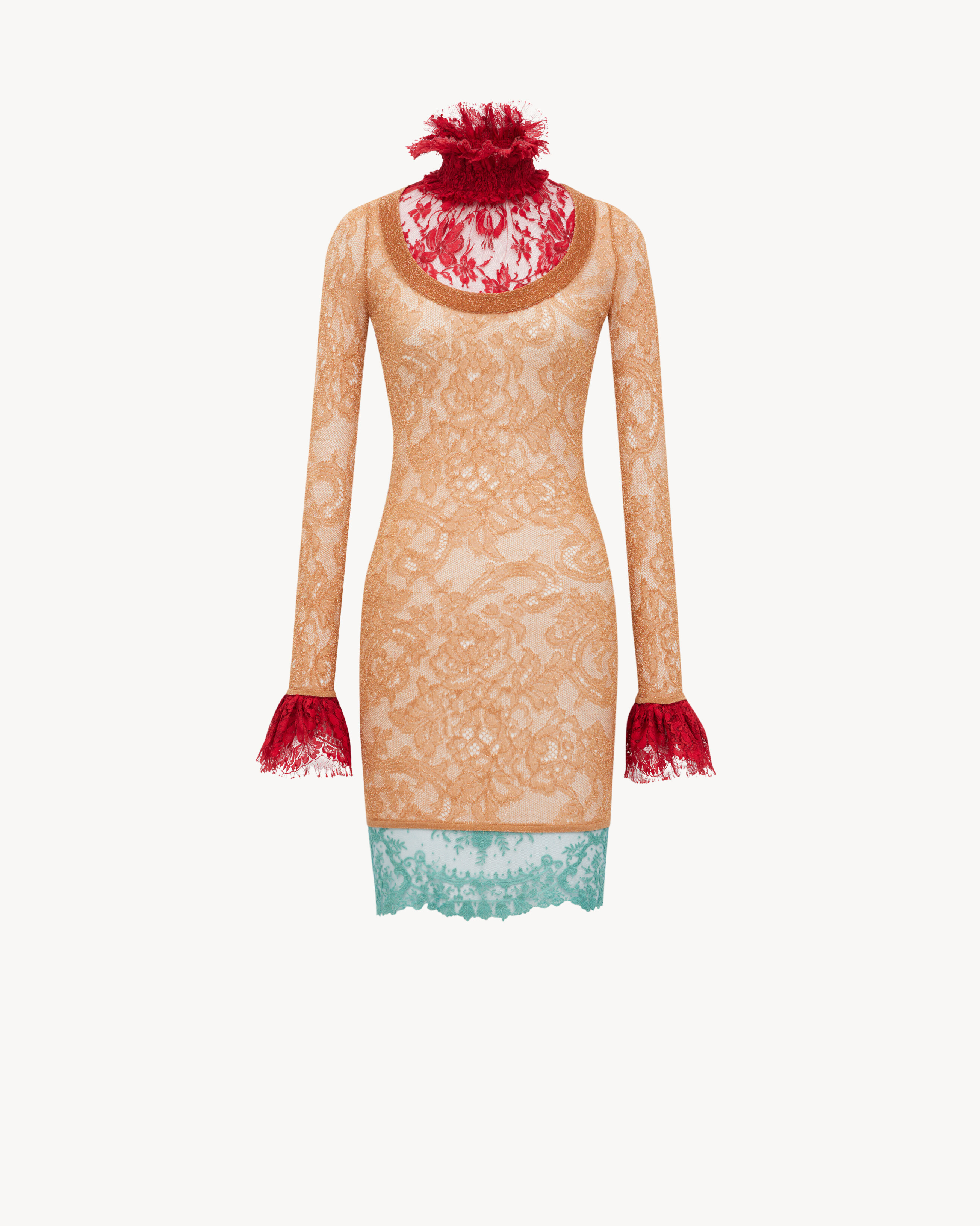 dress in lace knit