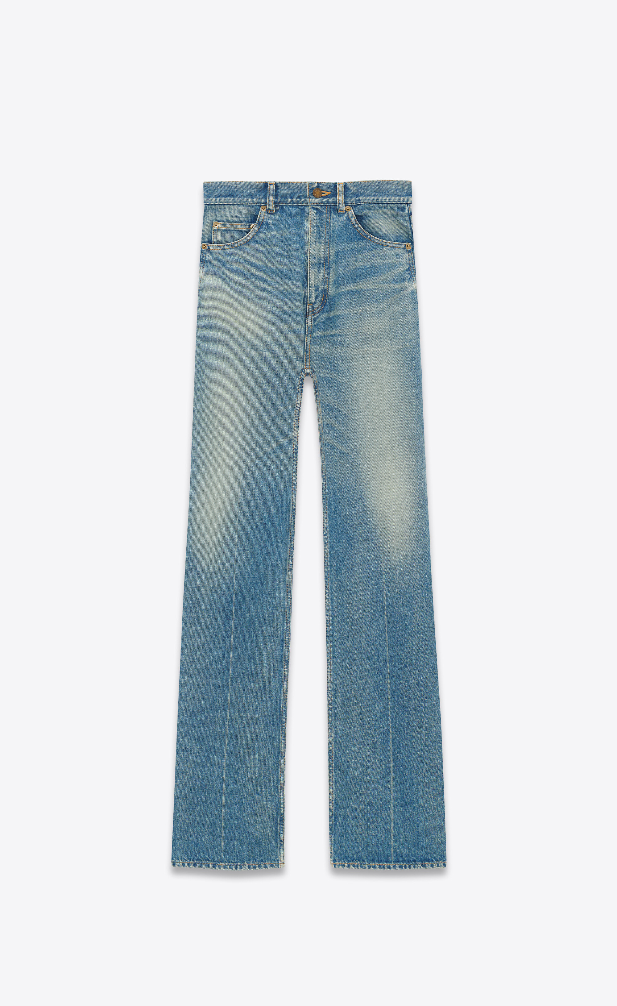 70'S FLARED JEANS IN MEDIUM BLUE DENIM, Saint Laurent