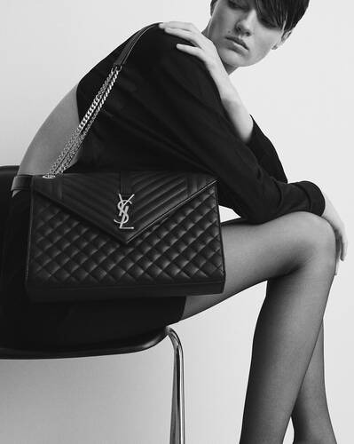 New Arrival @ysl Chevron Envelope bag with gold hardware is always
