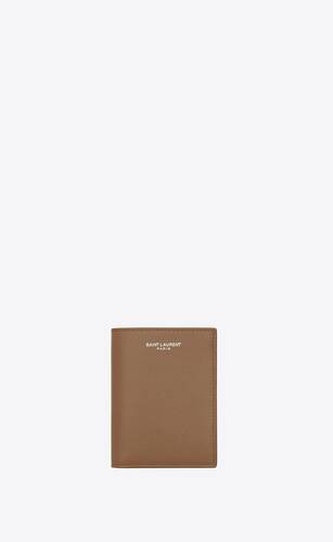 saint laurent credit card wallet in grain de poudre-embossed leather