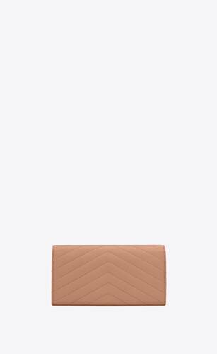 grosses cassandre envelope matelassé-portemonnaie aus leder mit überschlag und grain-de-poudre-prägung