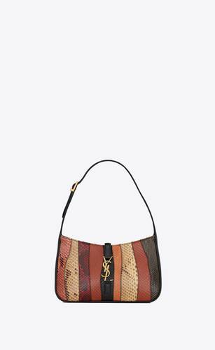 le 5 à 7 hobo bag in smooth leather and vintage python patchwork