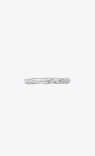 squared hammered bangle in metal