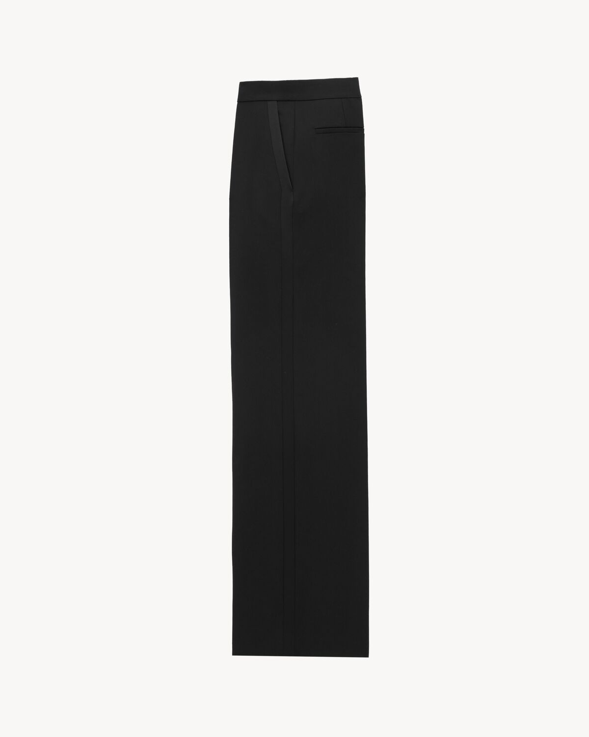 wide-leg tuxedo pants in grain de poudre