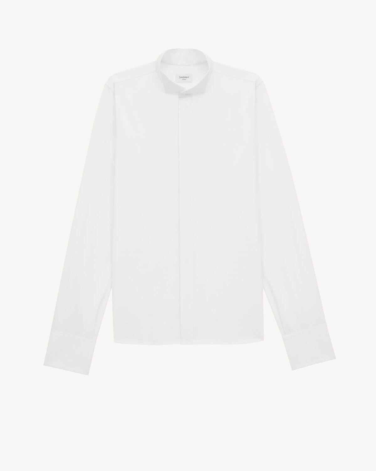 wing-collar shirt in cotton poplin