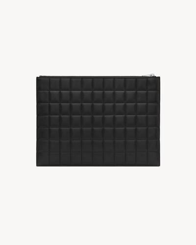 saint laurent paris pochette en cuir grainé