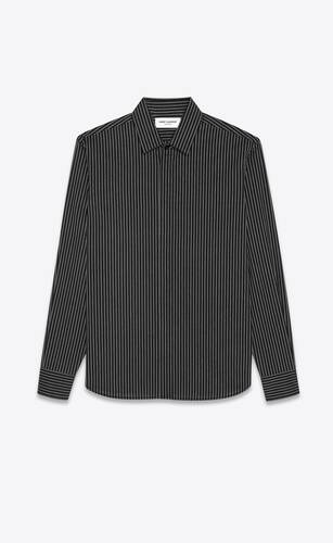yves collar classic shirt in striped cotton