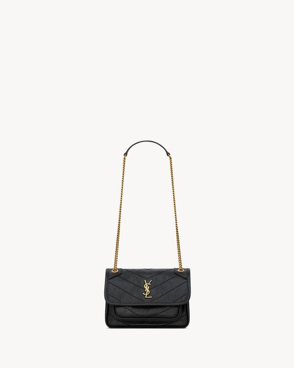 VIP【関税送料無料】希少 Saint Laurent Niki saddlebag YSL【入手困難】大人気☆NIKI MEDIUM CHAIN LEATHER BAG☆ 全色