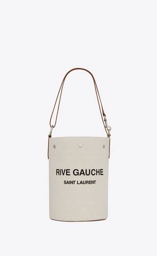 RIVE GAUCHE BUCKET BAG IN LINEN | Saint Laurent United States 