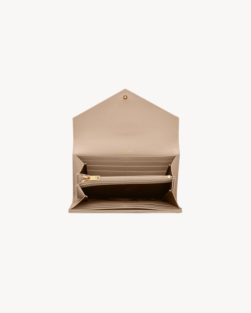 CASSANDRE SAINT LAURENT MATELASSÉ粒面压印皮革大号翻盖钱包