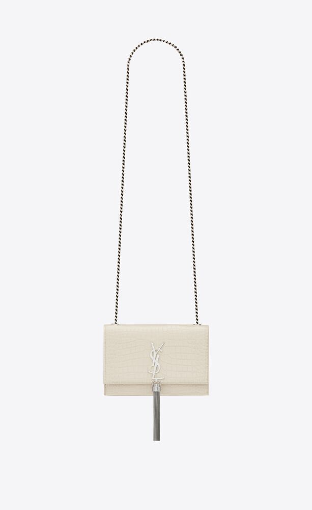 ysl kate small tassel crocodile