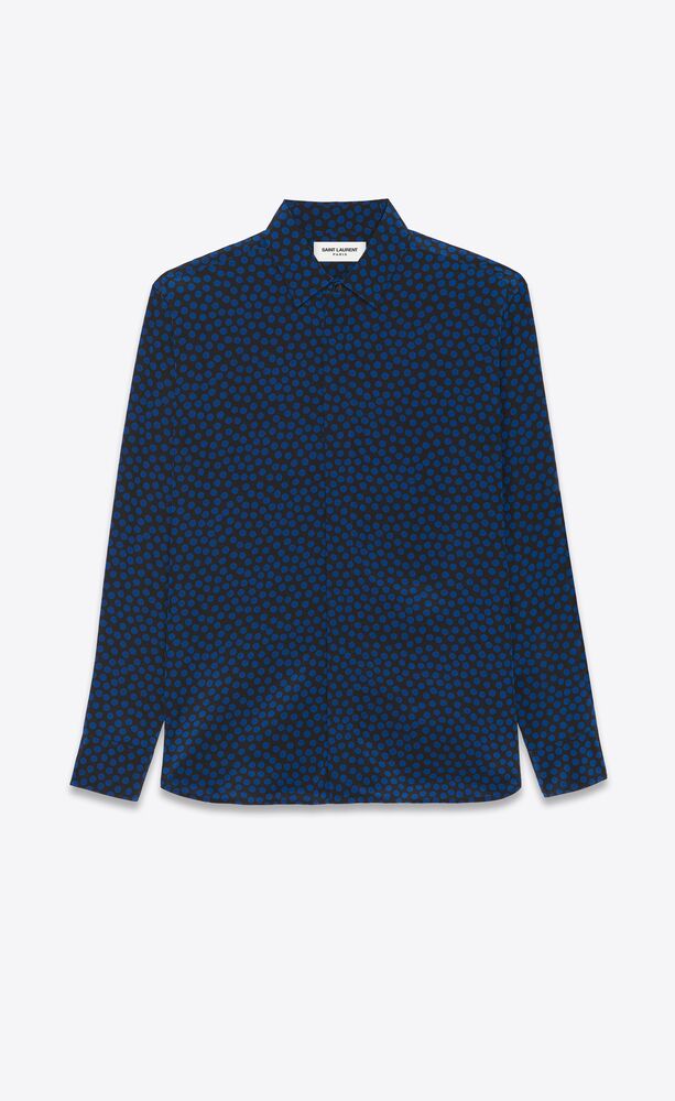 yves collar classic shirt in dotted silk