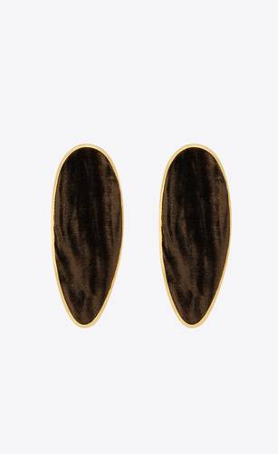 long pebble earrings in velvet and metal