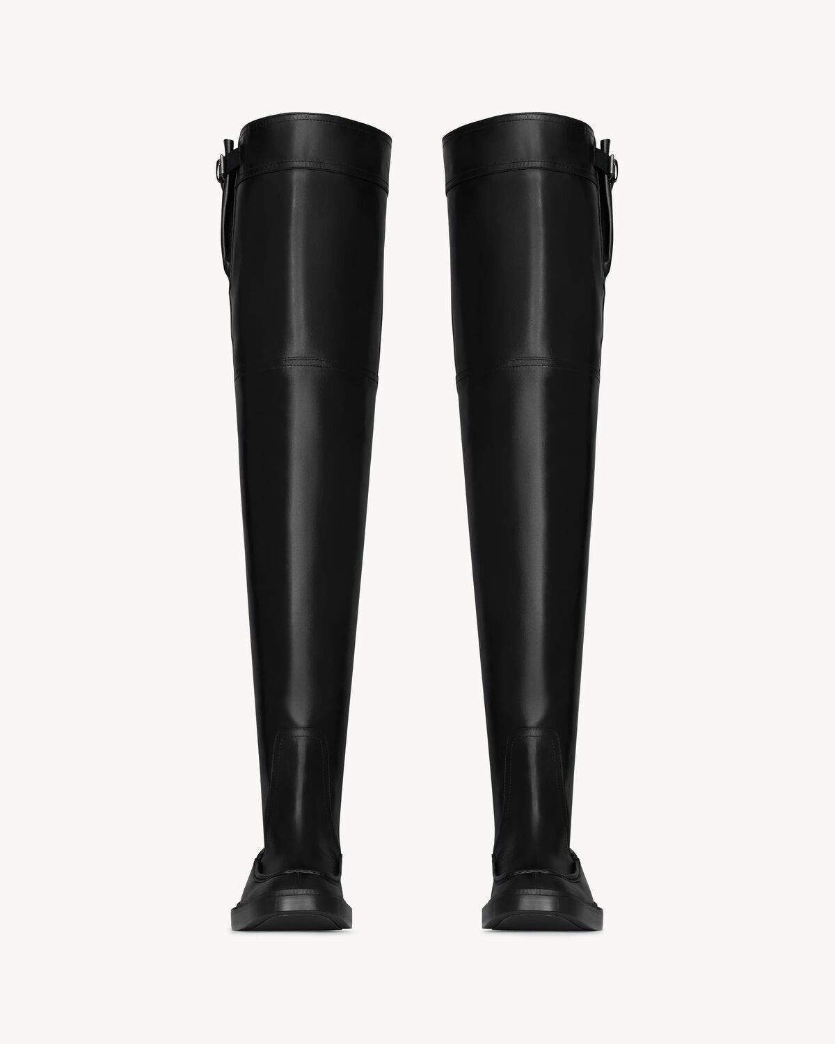 joe overknee-stiefel aus glattleder
