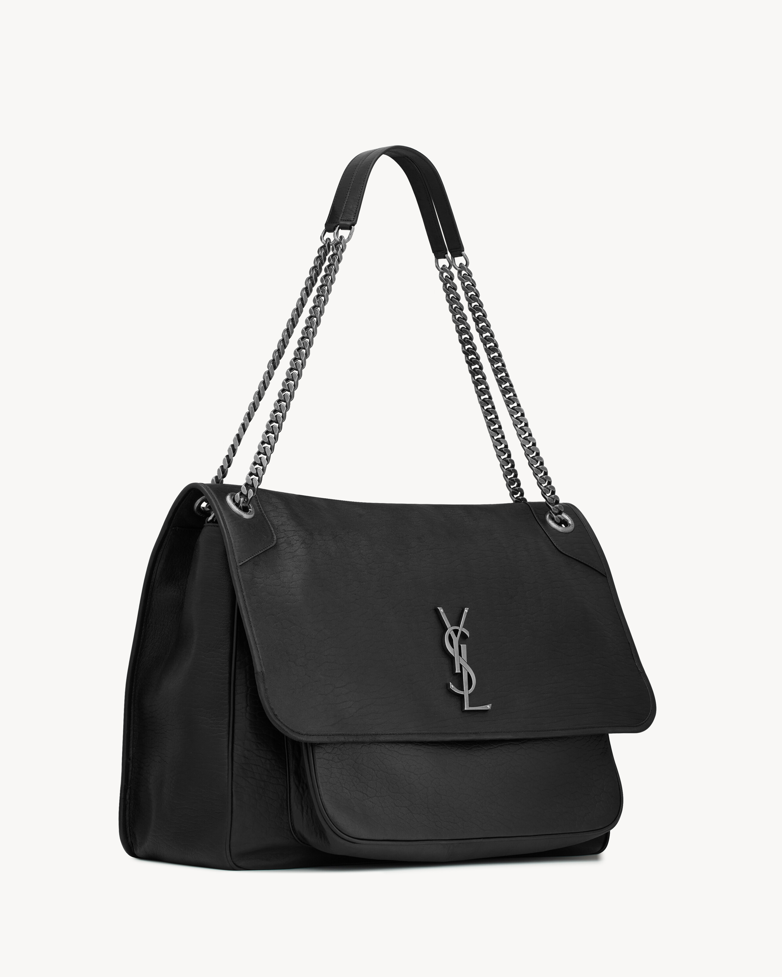 NIKI OVERSIZED in grained lambskin in Black Saint Laurent YSL