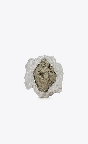 brazalete de meteorito de gran tamaño de metal y pirita