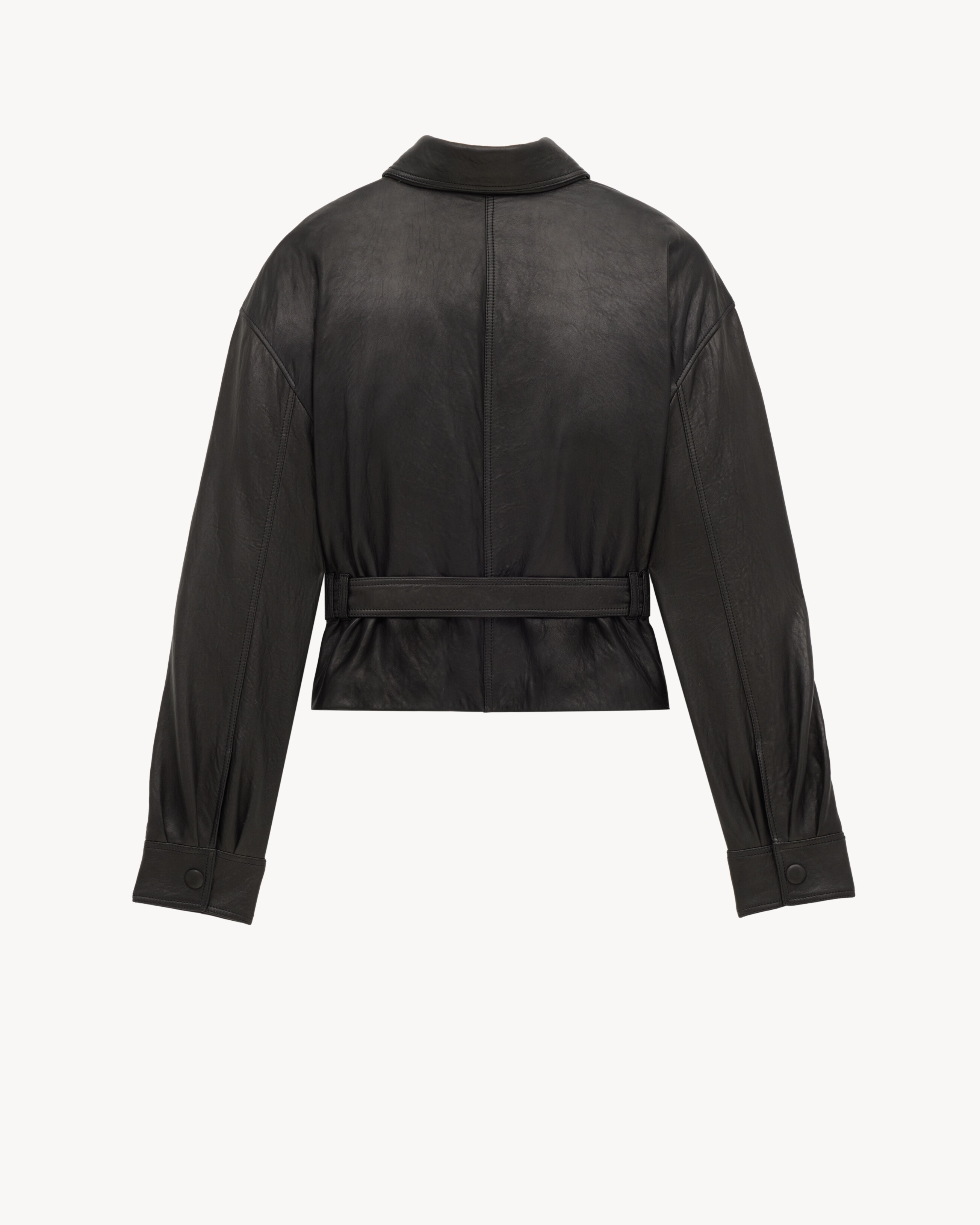 veste courte SAHARIENNE en cuir d’agneau
