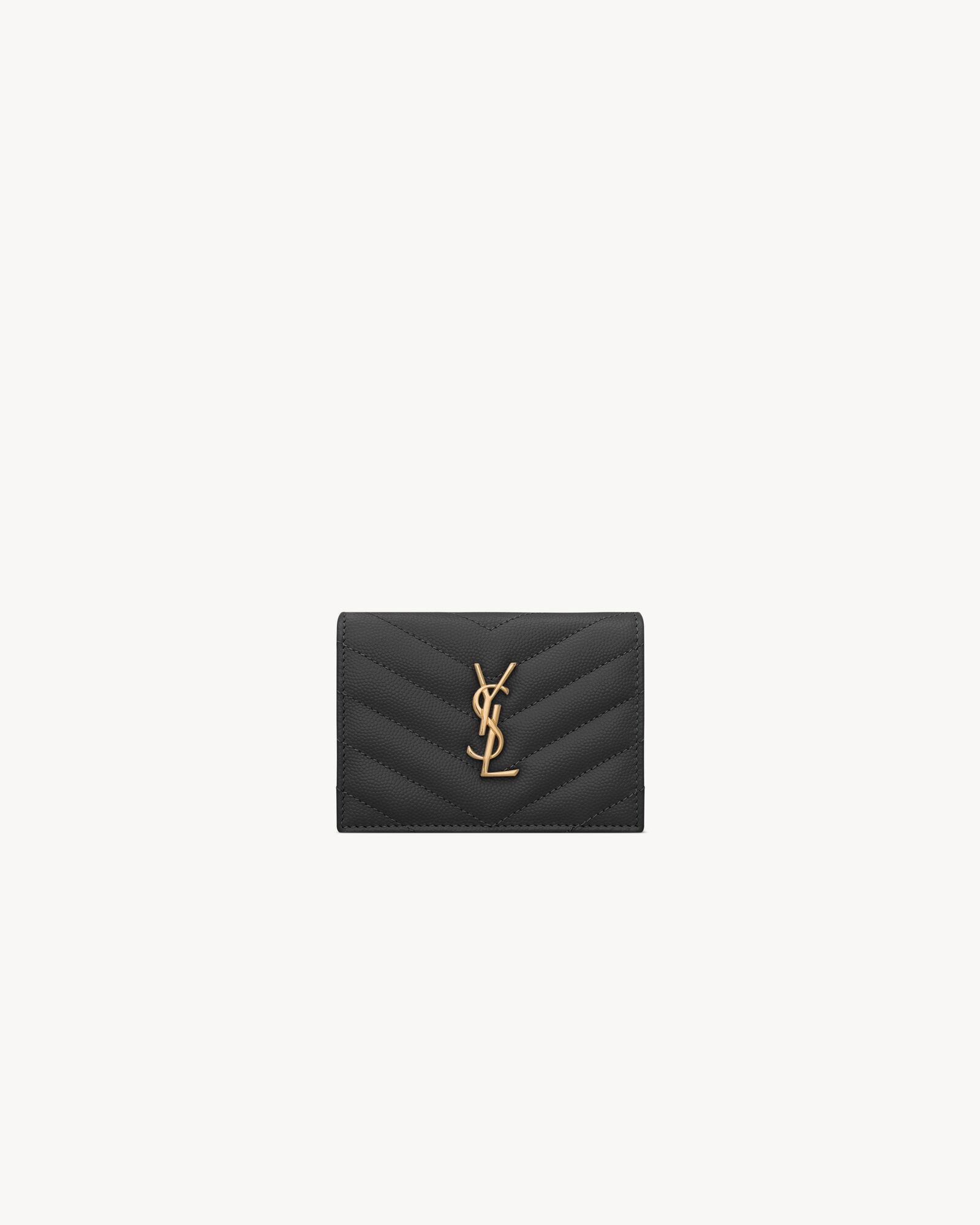 モノグラム ウォレット（グレインドプードルエンボスレザー） | Saint Laurent