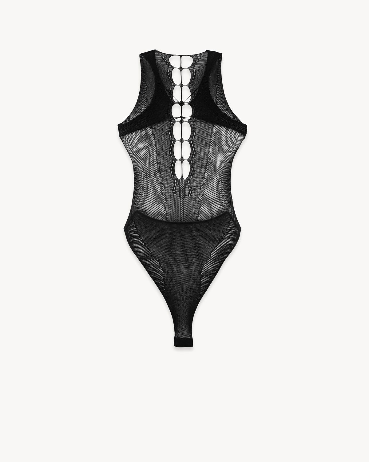 Fishnet bodysuit in knit | Saint Laurent | YSL.com