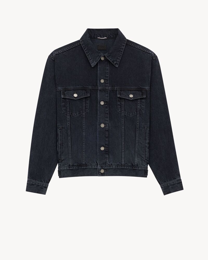 trucker jacket in french black denim