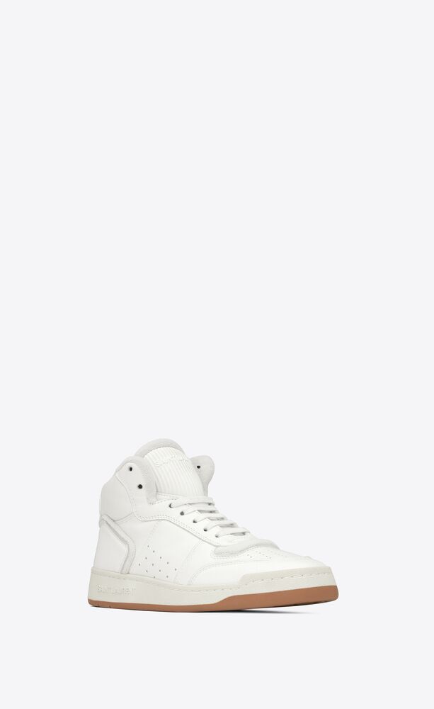 SL/80 mid-top sneakers in smooth and grained leather | Saint Laurent | YSL.com