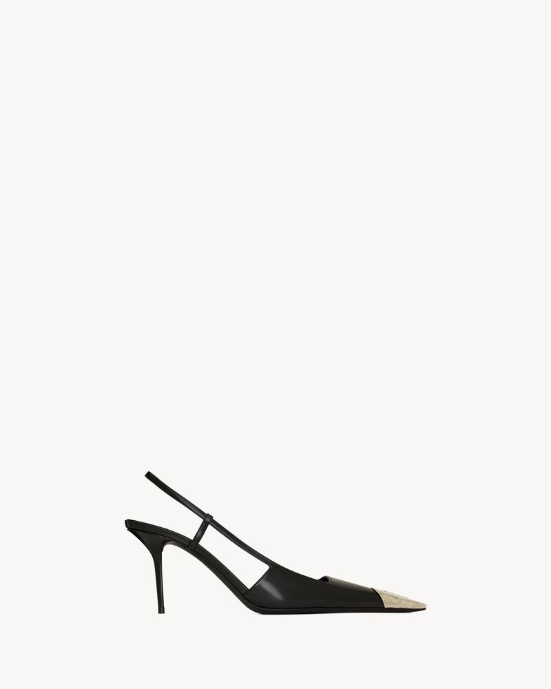 JEANNE slingback pumps in glazed leather