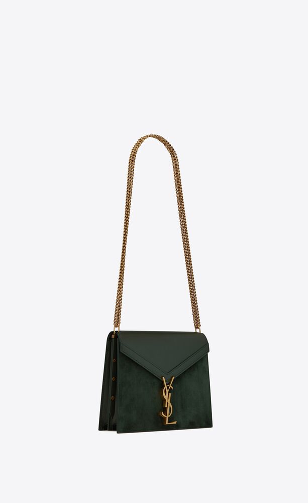 CASSANDRA medium chain bag in BOX SAINT LAURENT leather and suede ...