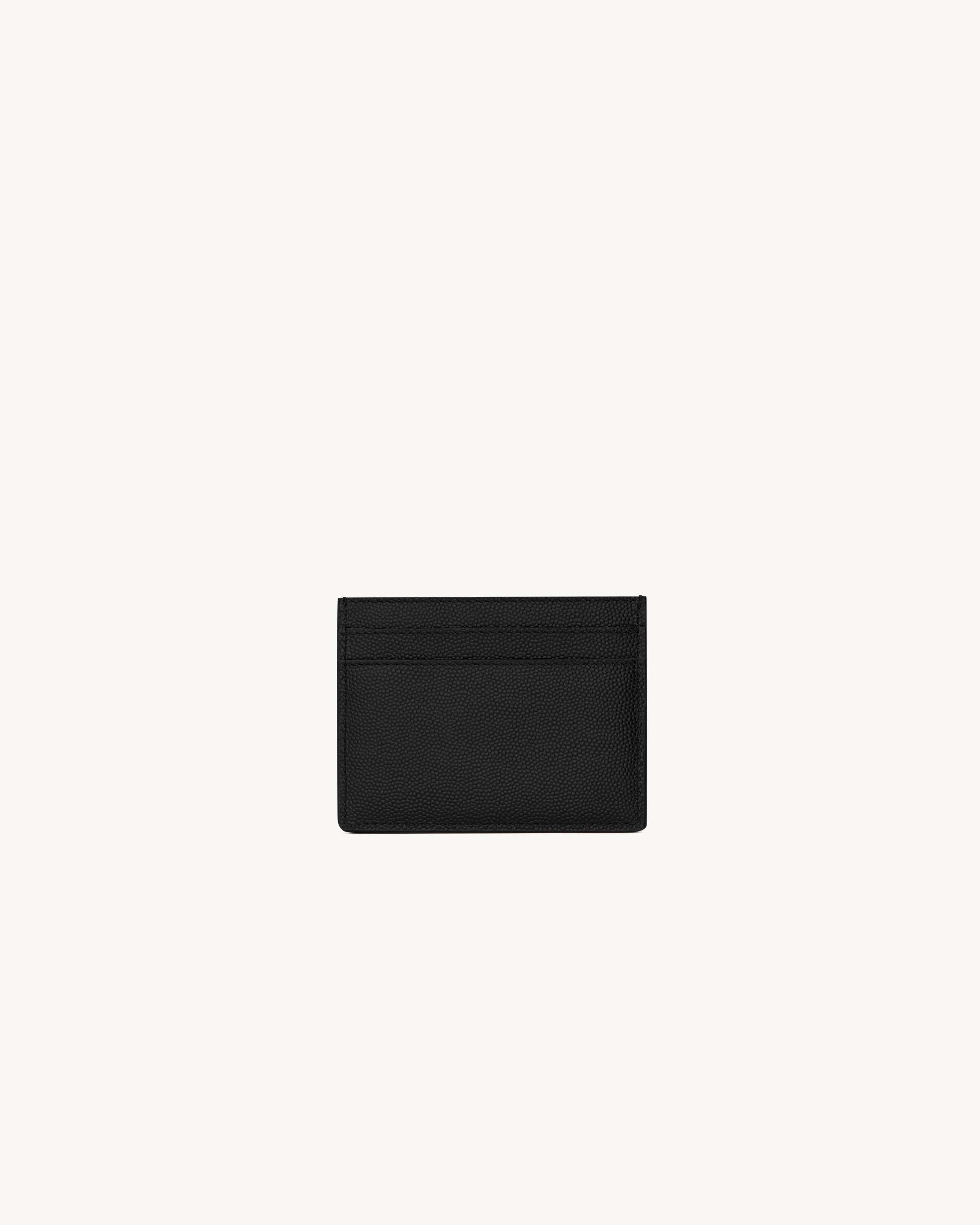 Saint Laurent Paris credit card case in grain de poudre leather