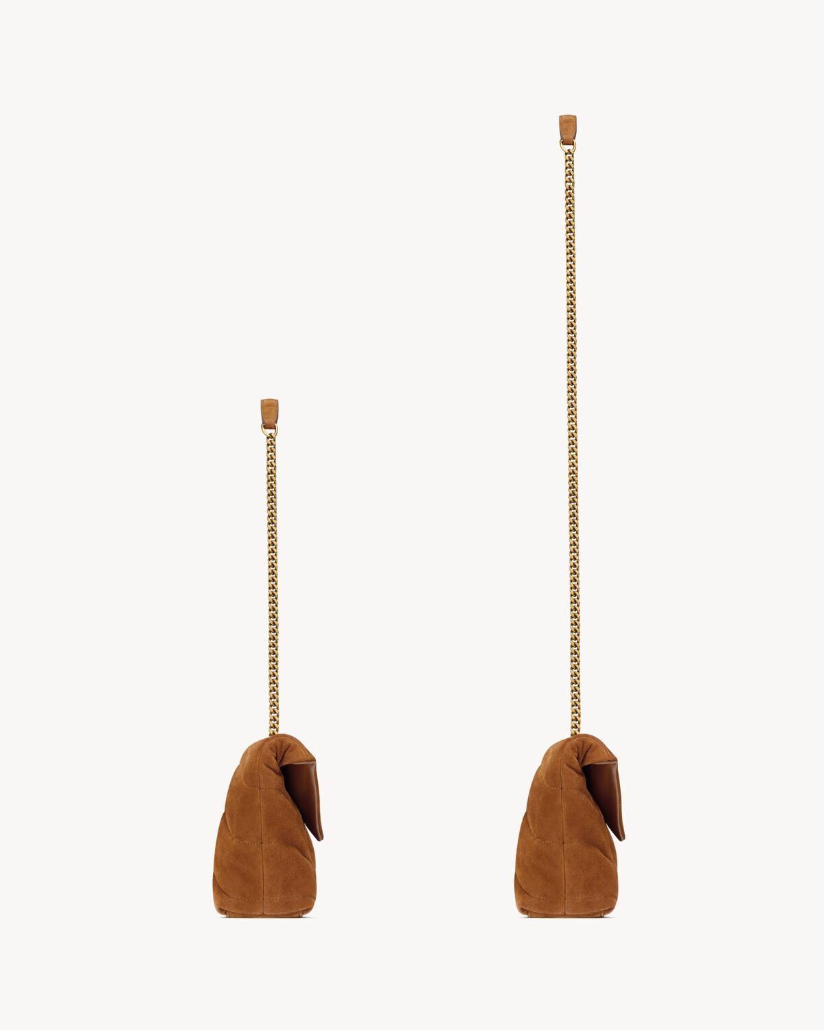 생로랑 퀼티드 스웨이드 토이 푸퍼 숄더백 7593371U8072723