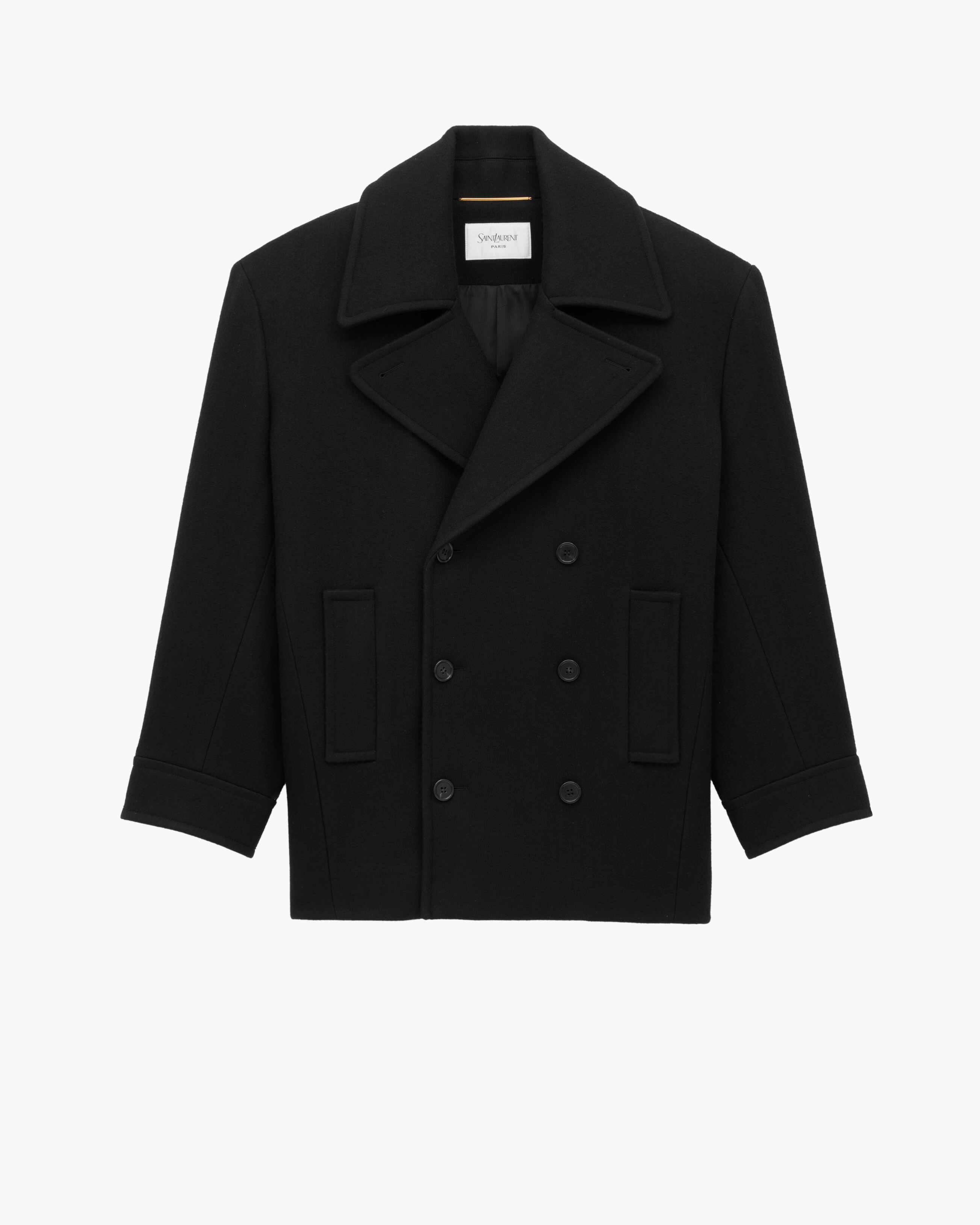 oversized peacoat in wool