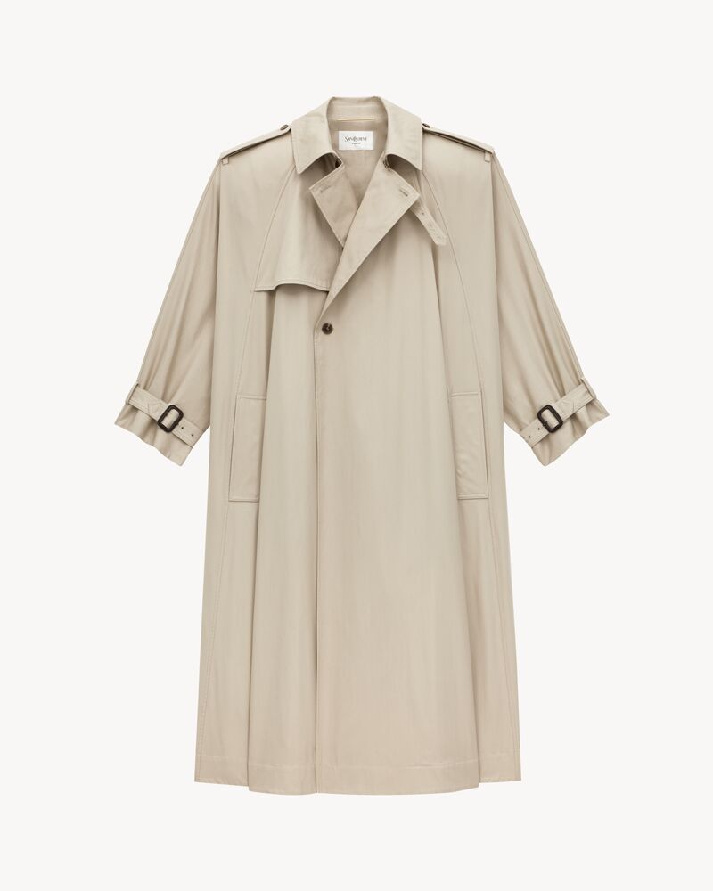 cape trench coat in cotton twill