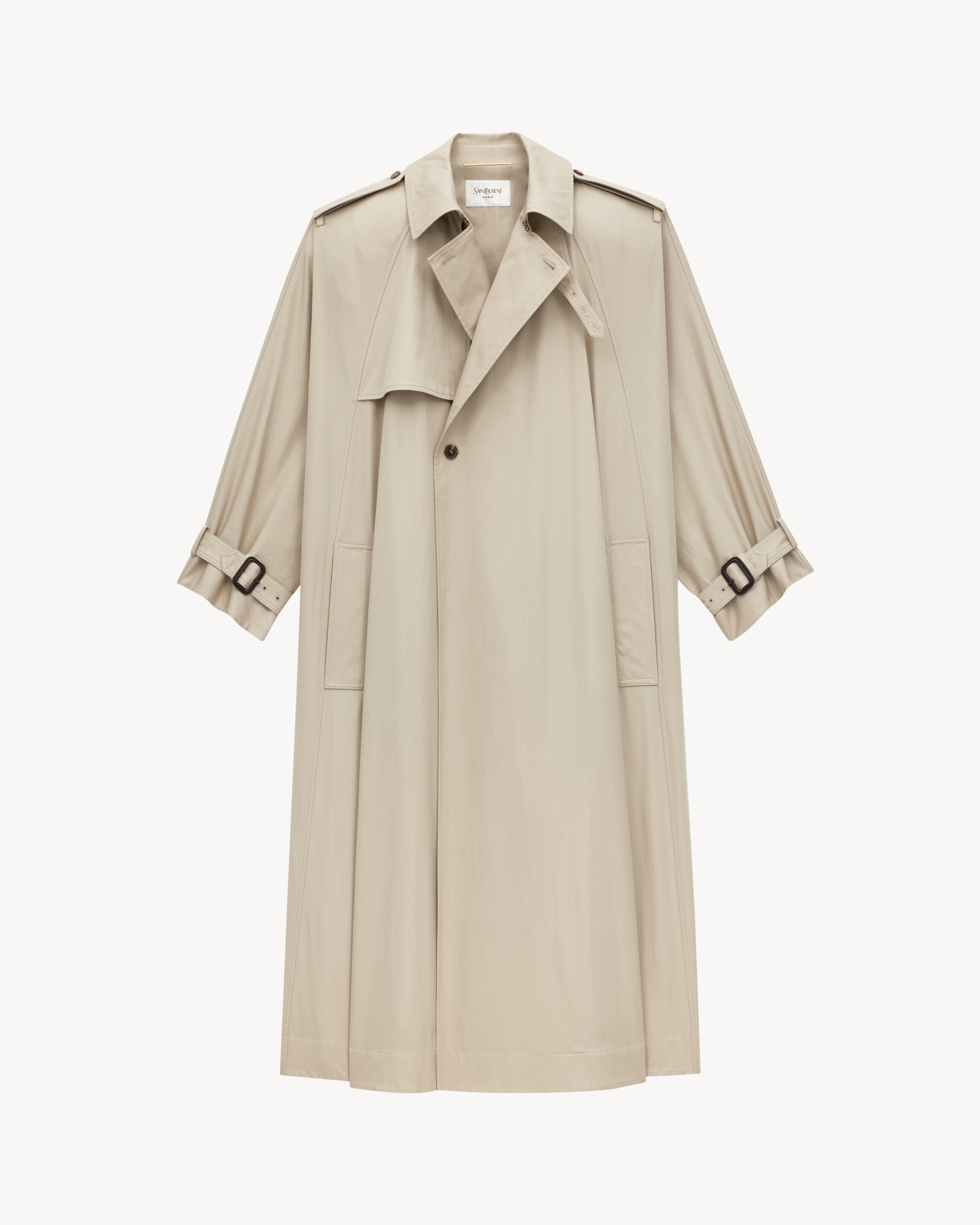 cape trench coat in cotton twill