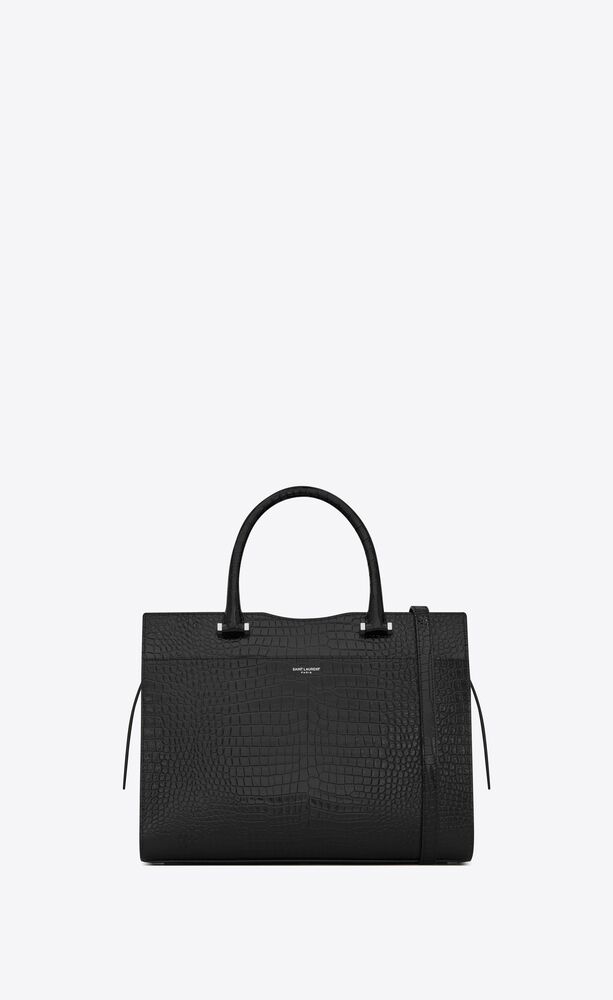Uptown Medium Tote In Shiny Crocodile Embossed Leather Saint Laurent Bulgaria Ysl Com