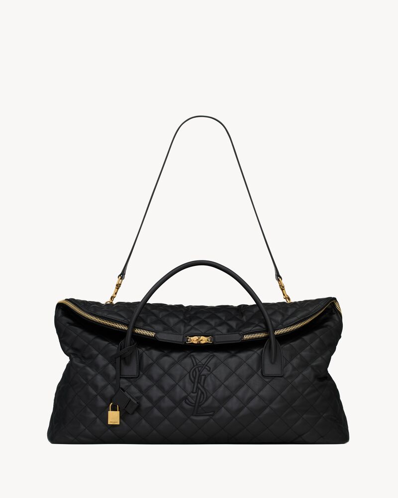 Black quilted 2025 travel bag