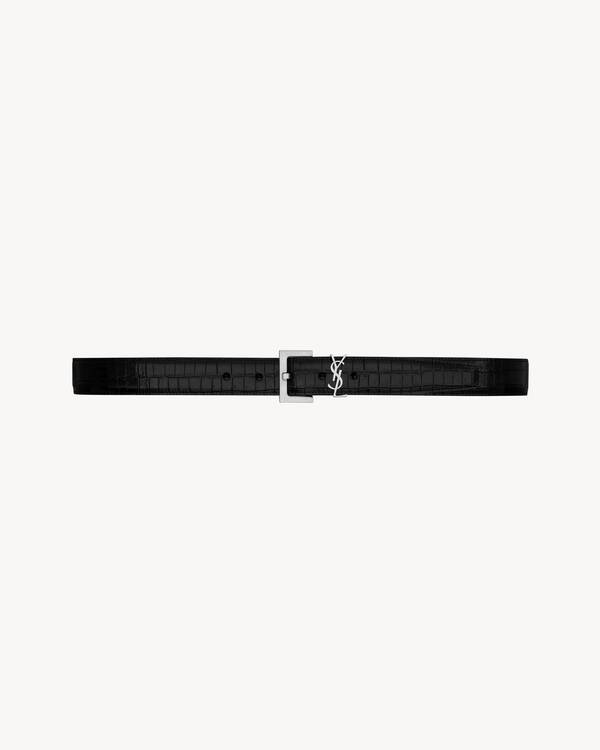 カサンドラ ベルト（ブラックレザー） | Saint Laurent | YSL JP