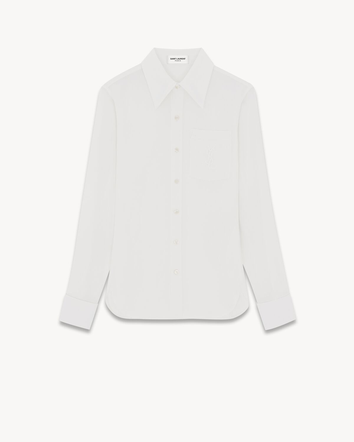 Embroidered Shirt in Cotton And Linen