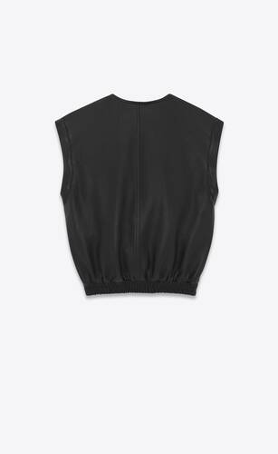 Shawl-neck jacket in lambskin and ribbed wool | Saint Laurent