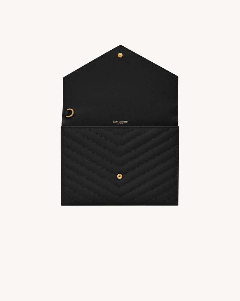 Saint Laurent Monogram Quilted Leather Clutch