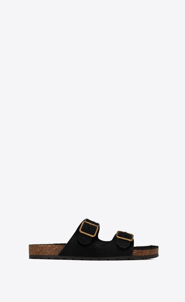 jimmy flat sandals in pony-effect leather