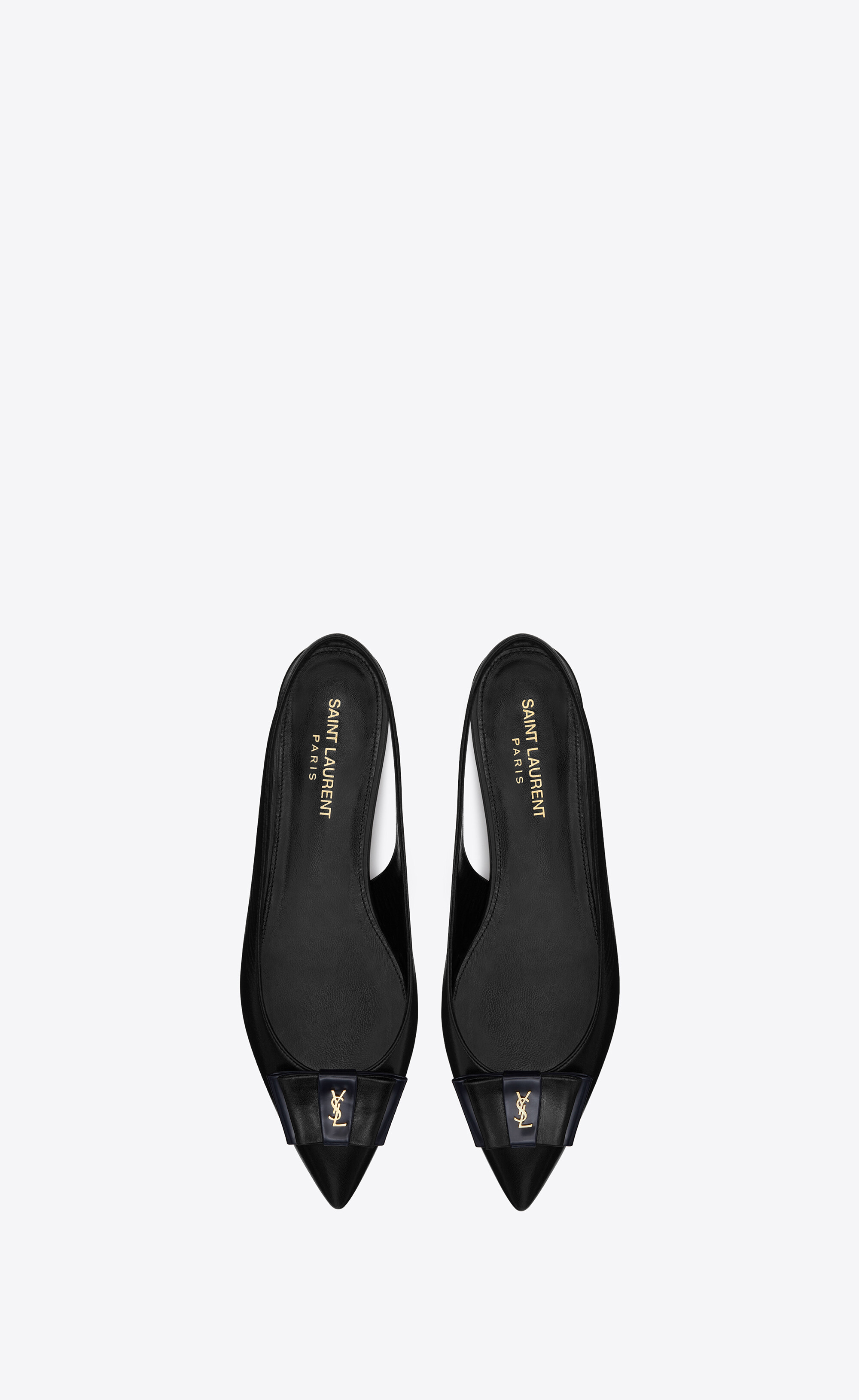 Saint Laurent Leather Anaïs Pointy-toe Slingback Ballet Flats in White Womens Shoes Flats and flat shoes Ballet flats and ballerina shoes 