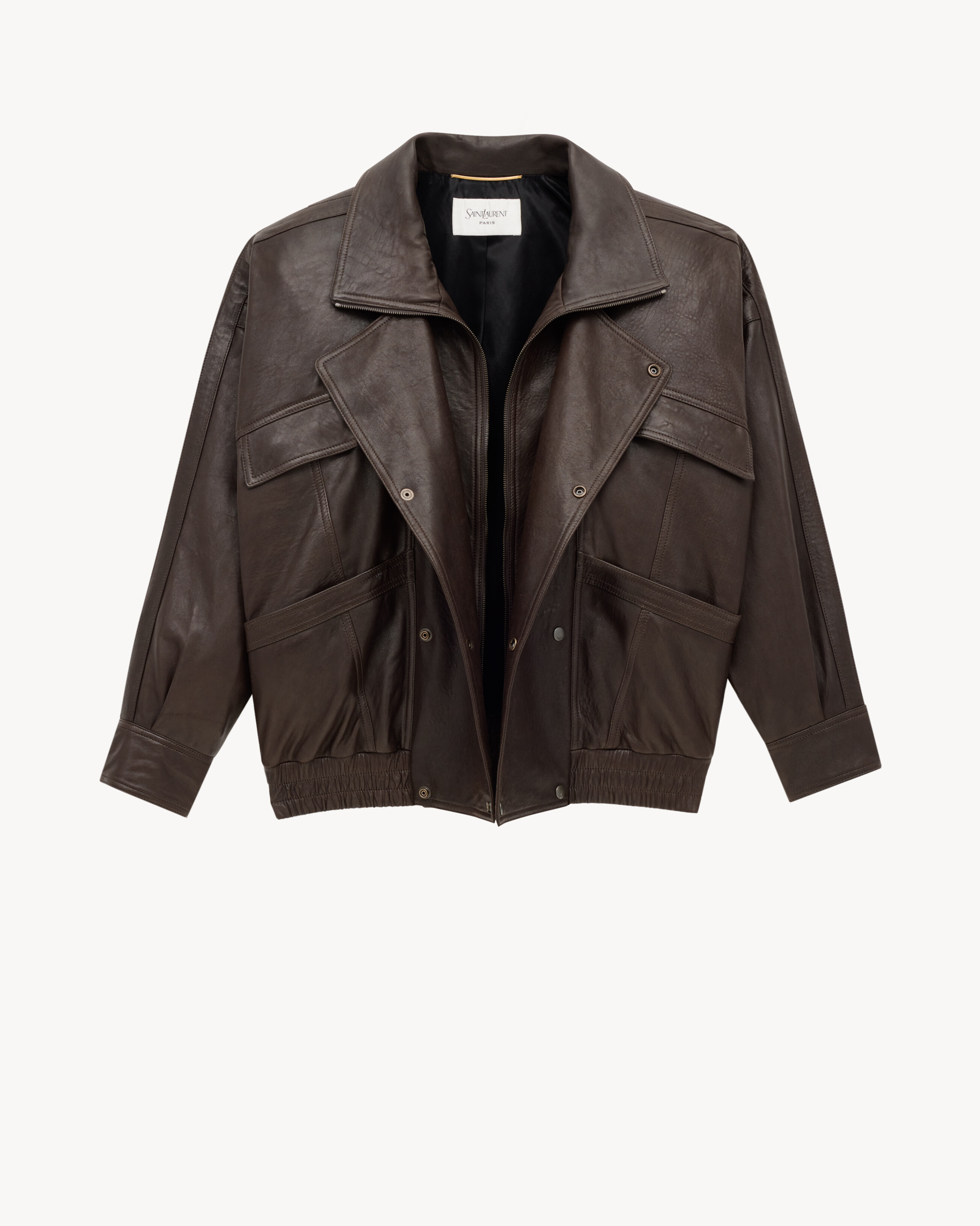 bomber jacket in bubbled lambskin