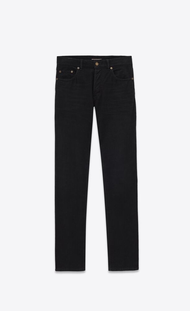 jeans mit geradem bein aus cord in spring black