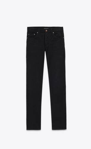 Straight-leg jeans in spring black corduroy | Saint Laurent | YSL.com