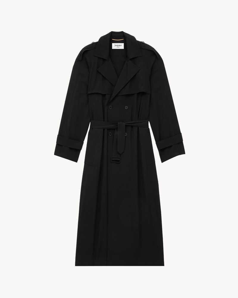 trench coat in serge | Saint Laurent | YSL EN