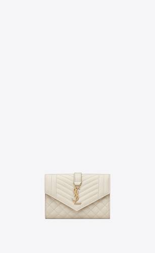 Saint Laurent Small Envelope Leather Wallet on Chain